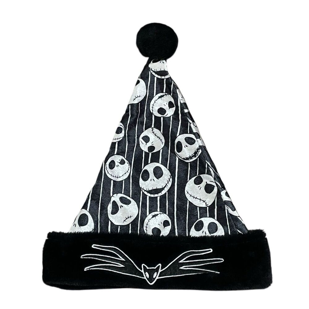 Disney Nightmare Before Christmas JACK Skellington Zero Black Santa Hat